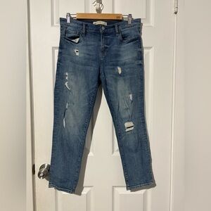 GAP Distressed Ankle Jeans in Blue